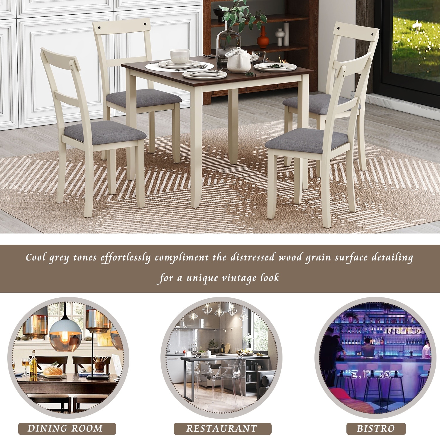 Industrial look dining best sale set